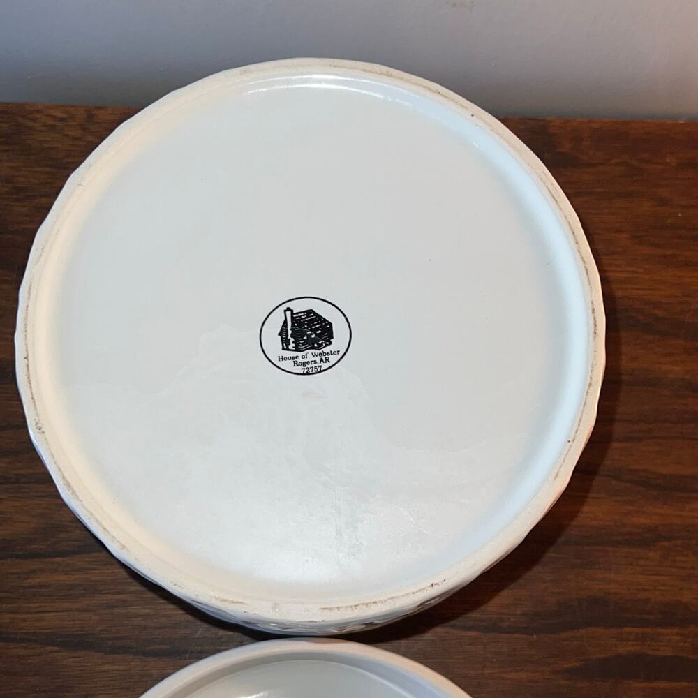 Butter Crock Dish Decor White Canister Kitchen Food Storage House of Webster - Picture 5 of 8